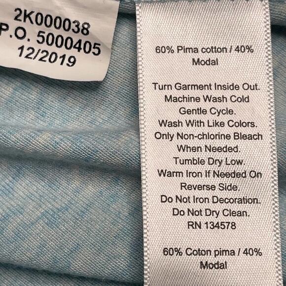 Vineyard Vines Heathered Blue Boatneck Simple Tee Size Medium - Picture 8 of 8